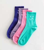 New Look 4 Pack Multicoloured Expression Tube Socks
